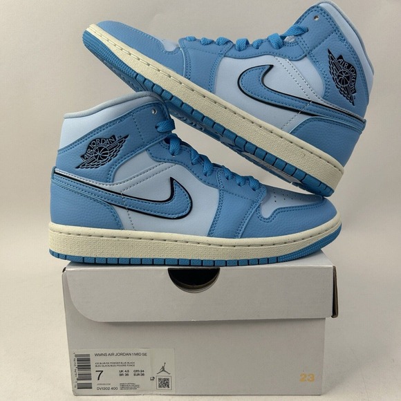 Nike Shoes Air Jordan 1 Mid SE WMNS “UNC/Ice Blue” 2024